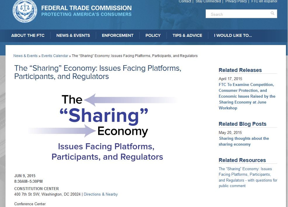 FTC Sharing Economy Workshop