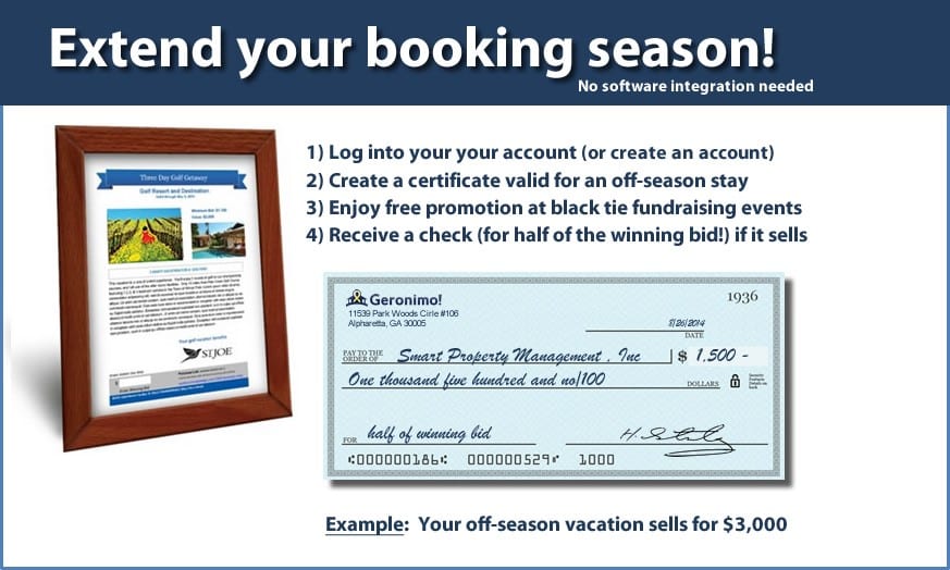 Geronimo Extend your Vacation Rental Booking Season