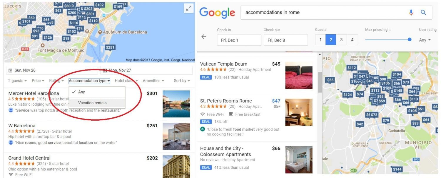 Google Testing Vacation Rental Inventory
