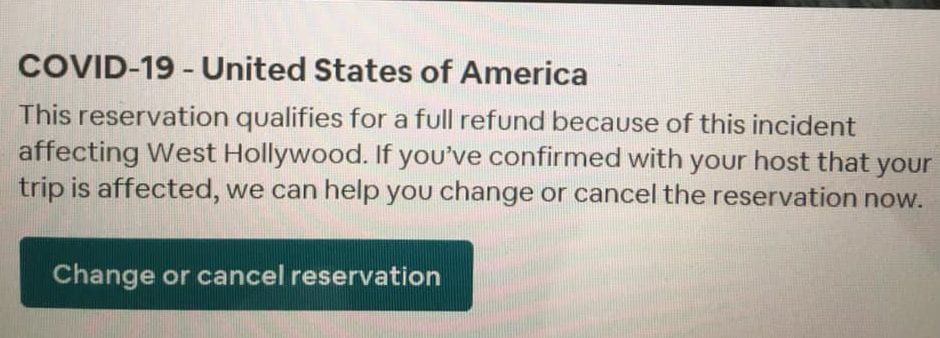 Airbnb blanket cancelling reservations