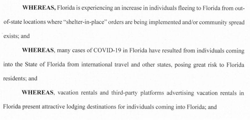 DeSantis prohibits vacation rentals while keeping hotels open