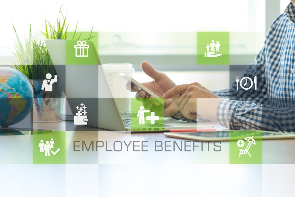 Businessman,Working,In,Office,And,Employee,Benefits,Icons,Concept