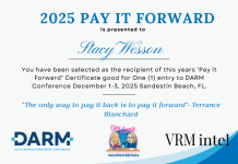 Stacy Wesson Named 2025 Recipient Of “Pay It Forward” DARM Registration Award